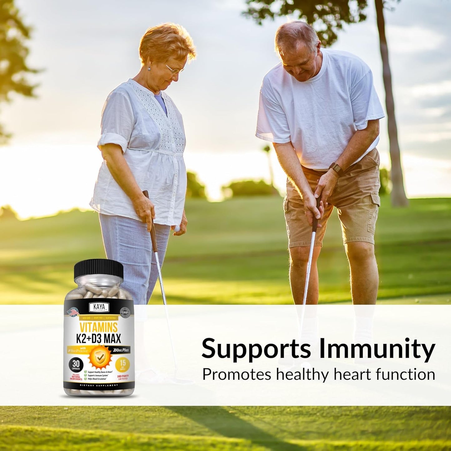 Vitamin K2 D3 5000IU Supplement for Bone and Heart Health - Easy to Swallow MK-7 Capsules with Bioperine - 30 Veggie Count