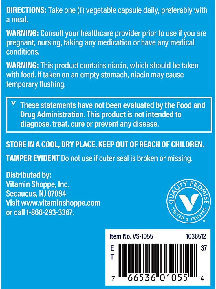 Vitamin Shoppe B-Complex 100 Capsules - Boost Energy, Nervous System, Nutrient Metabolism - B1, B2, B6, B12, Niacin, Folic Acid, Biotin - 300 Veggie Caps