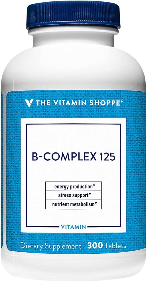Vitamin Shoppe B-Complex 125: Boost Energy, Support Nervous System & Nutrient Metabolism - 300 Tablets