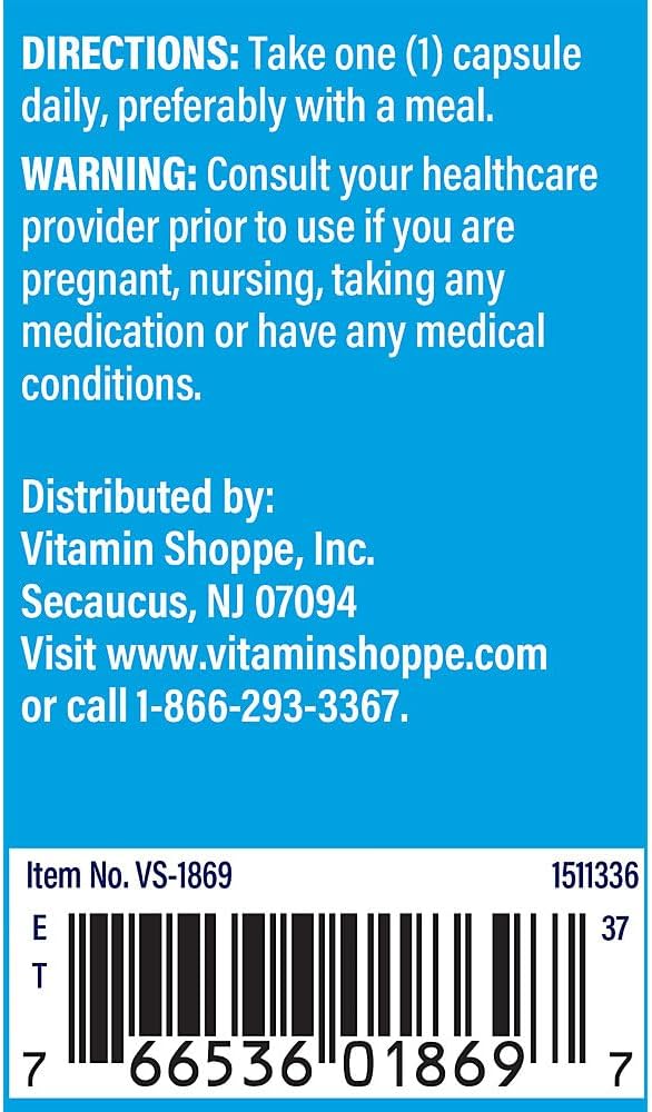 Vitamin Shoppe Biotin 5,000MCG Capsules for Hair, Skin, Nails, Metabolism Support & Energy Production
