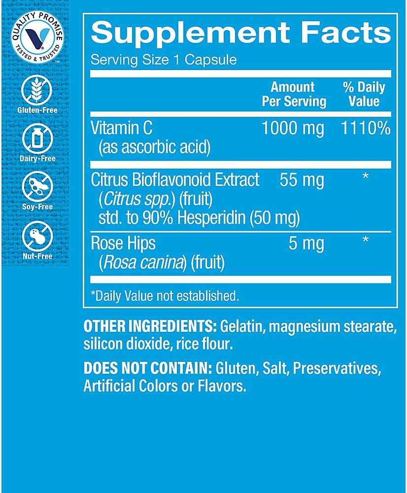 Vitamin Shoppe C-1000 Complex 1000MG: Immune & Cardiovascular Health Support (300 Caps)