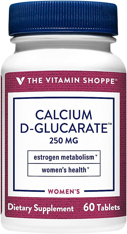 Vitamin Shoppe Calcium D-Glucarate 250MG Tablets for Women's Health - Supports Estrogen Metabolism & Hormone Balance - 60 Count