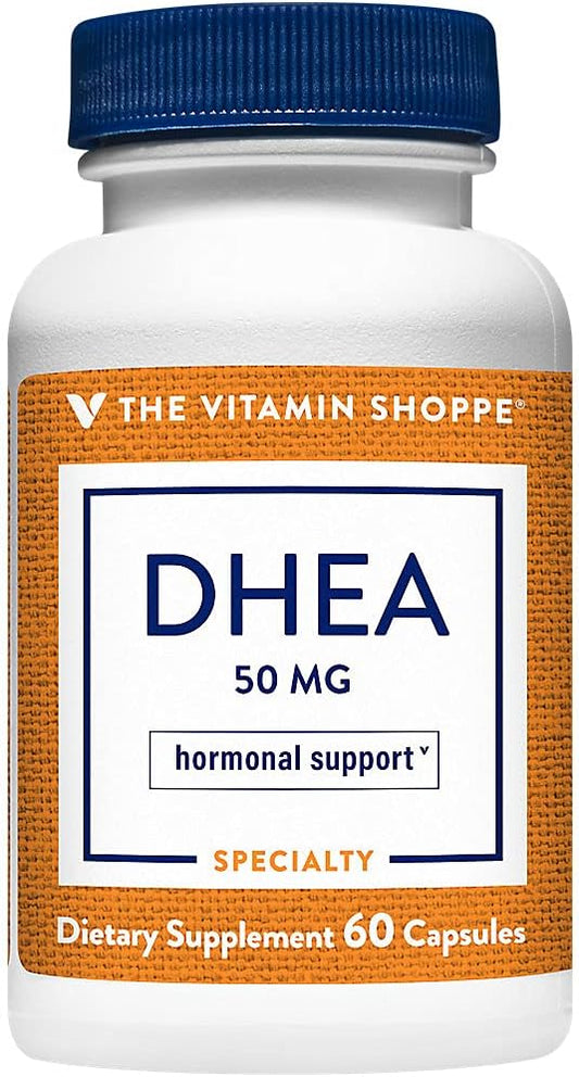 Vitamin Shoppe DHEA 50MG Capsules for Hormonal Balance and Healthy Aging in Men & Women, 60ct