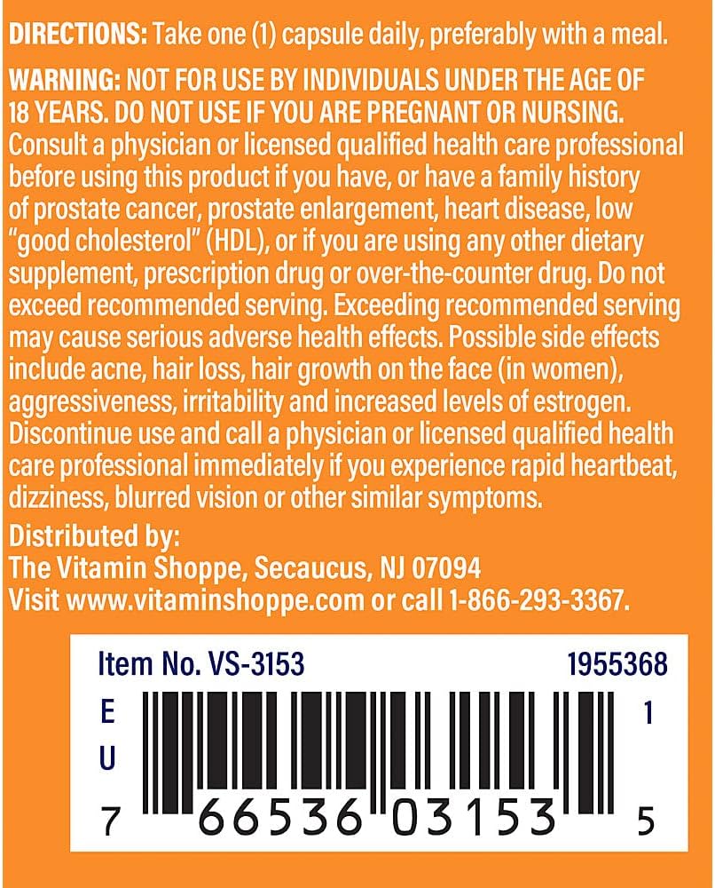Vitamin Shoppe DHEA 50MG Capsules for Hormonal Balance and Healthy Aging, Men & Women, 120 Count