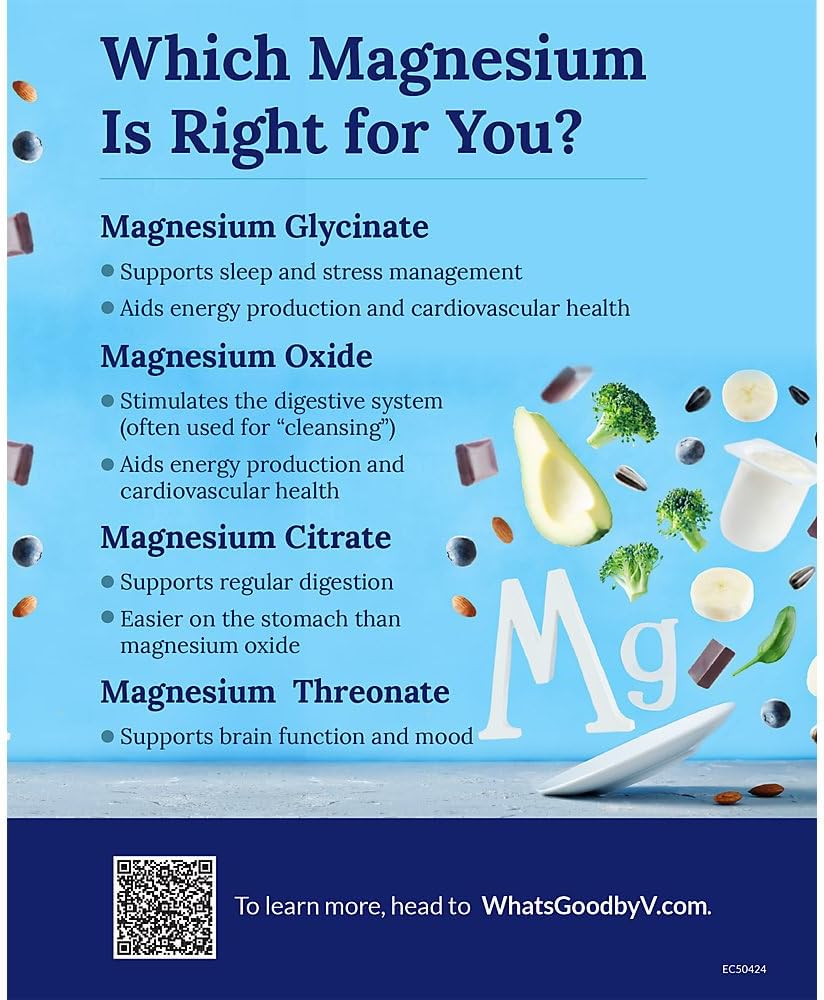 Vitamin Shoppe Magnesium Glycinate 400mg Tablets - Boosts Energy, Supports Muscle Relaxation, and Heart Health - 90 Count