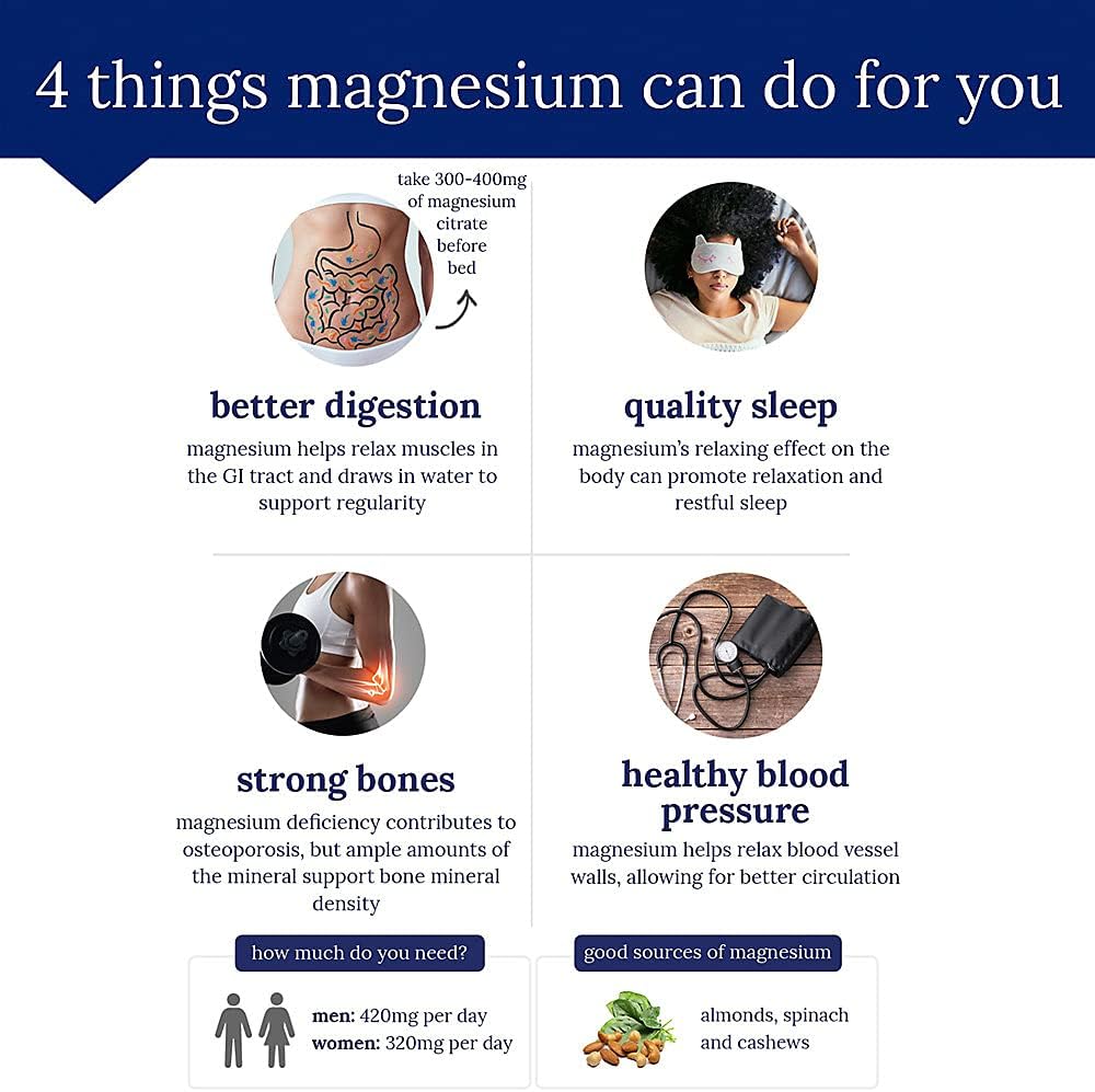 Vitamin Shoppe Magnesium Glycinate 400mg Tablets - Boosts Energy, Supports Muscle Relaxation, and Heart Health - 90 Count
