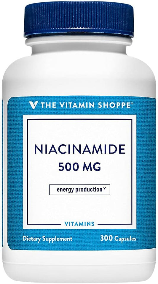 Vitamin Shoppe Niacinamide 500MG Capsules - Supports Healthy Cholesterol Levels, Once Daily Supplement - 300 Count