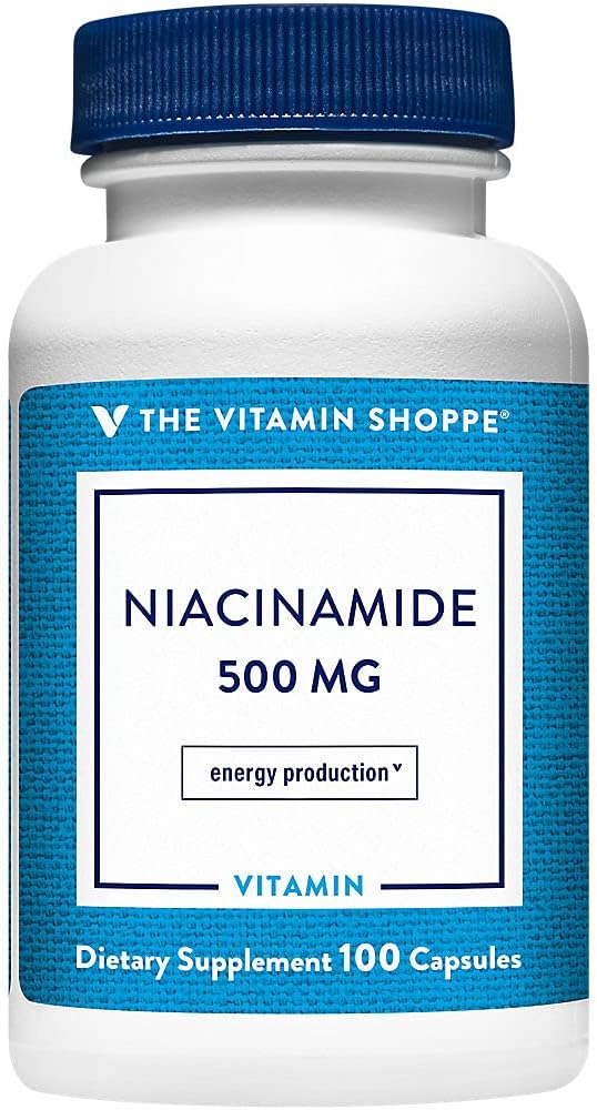 Vitamin Shoppe Niacinamide 500MG Capsules for Healthy Cholesterol Levels - Once Daily Supplement (100 Count)