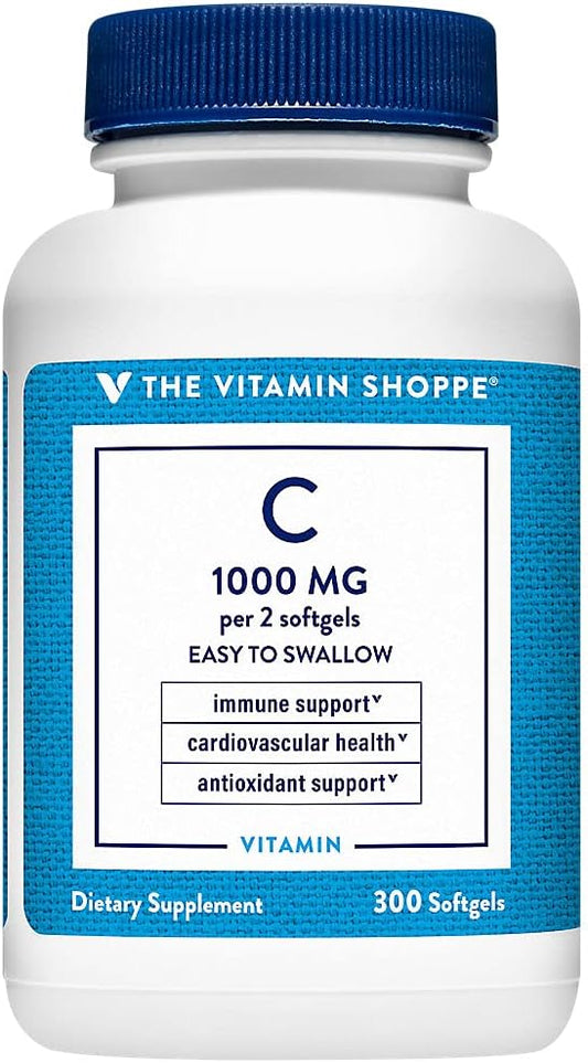 Vitamin Shoppe Vitamin C 1,000MG Softgels: Easy-to-Swallow Antioxidant for Immune & Cardiovascular Health
