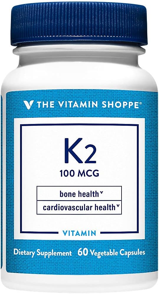 Vitamin Shoppe Vitamin K2-100 MCG - 60 Vegetarian Capsules for Bone and Heart Health