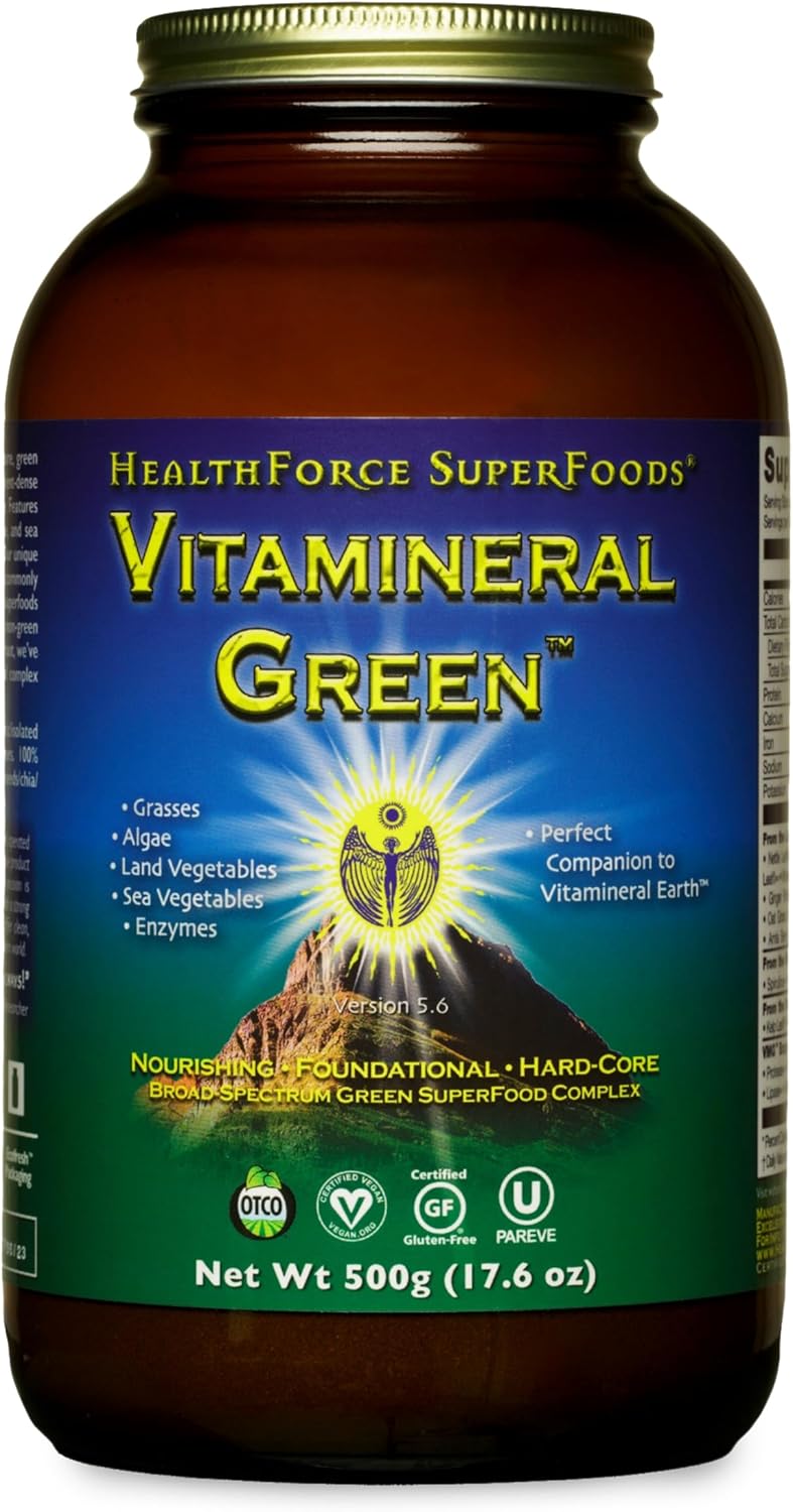 Vitamineral Green by HealthForce SuperFoods: Immune & Thyroid Support Mineral Supplement - Green Powder with Land Ingredients - 500g Vegan & Gluten-Free - BoostGo Australia