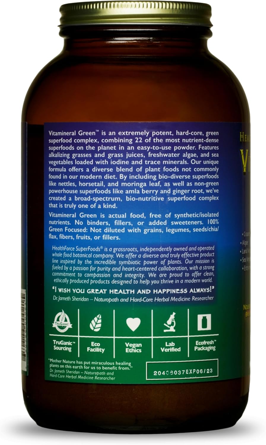 Vitamineral Green by HealthForce SuperFoods: Immune & Thyroid Support Mineral Supplement - Green Powder with Land Ingredients - 500g Vegan & Gluten-Free - BoostGo Australia