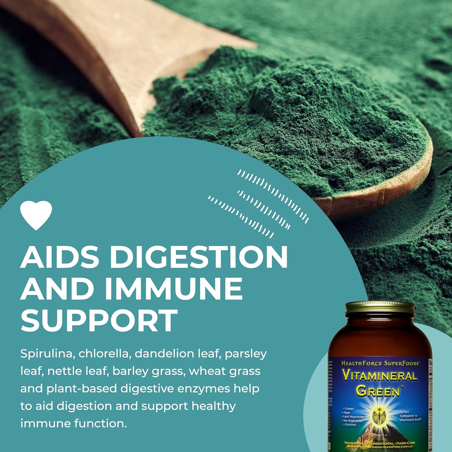 Vitamineral Green by HealthForce SuperFoods: Immune & Thyroid Support Mineral Supplement - Green Powder with Land Ingredients - 500g Vegan & Gluten-Free - BoostGo Australia