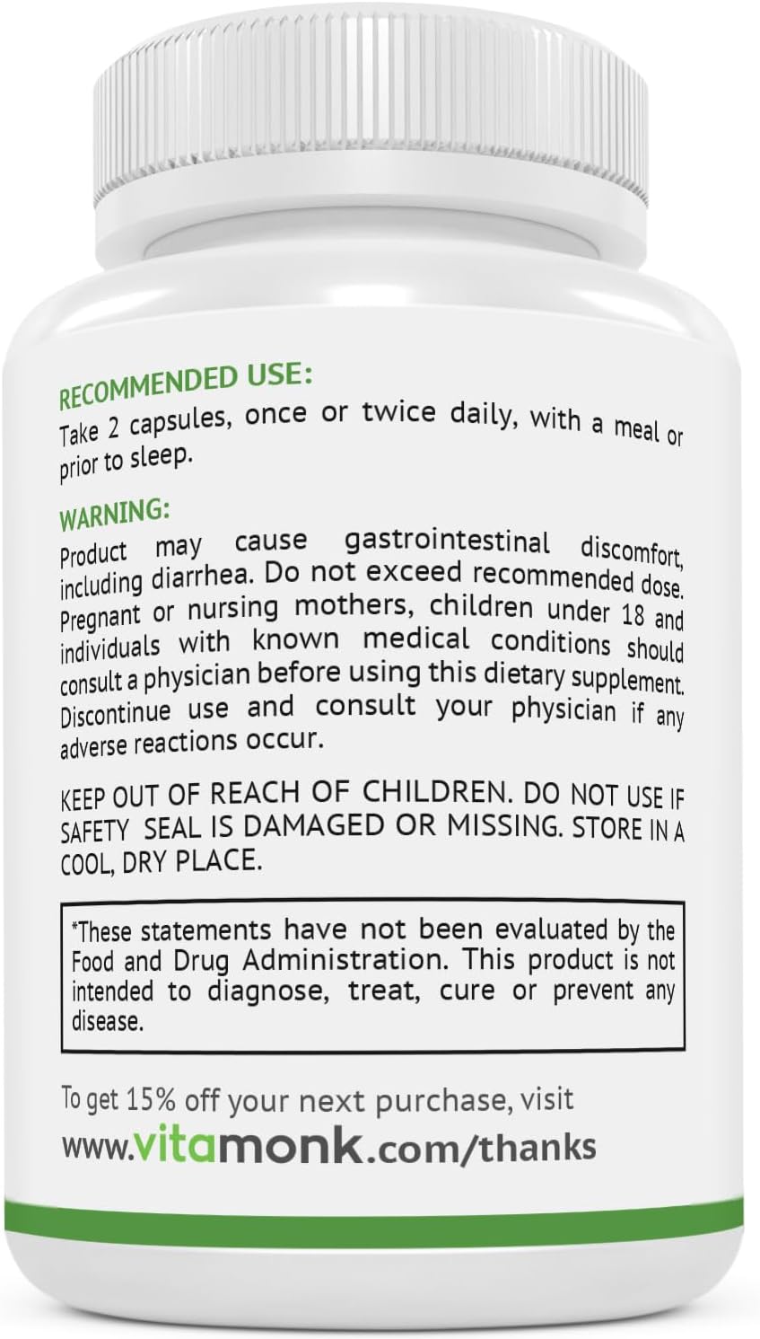 Vitamonk Quad Magnesium Blend - High Absorption Complex for Sleep, Heart, and Mood - Orotate, Glycinate, Taurate, Malate - BoostGo Australia