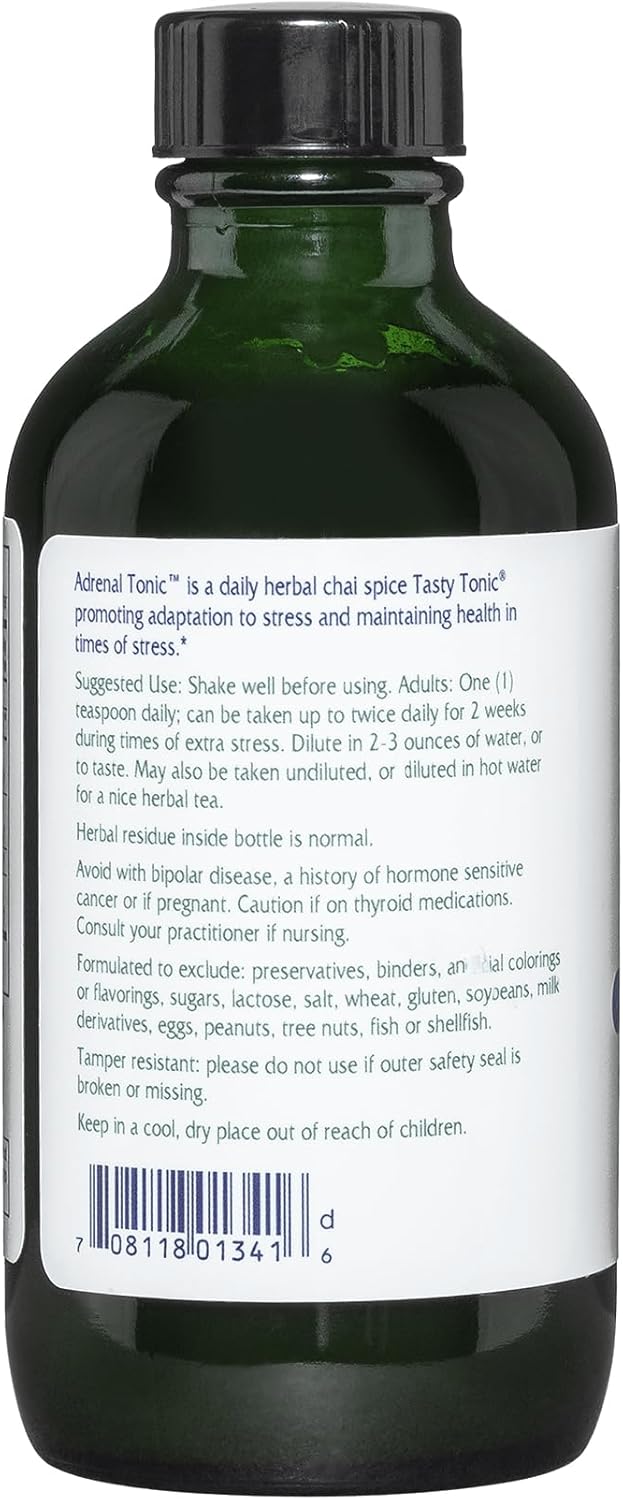 Vitanica Adrenal Tonic: Alcohol-Free Vegan Adrenal Support Supplement, Chai Spice Flavor - 4oz
