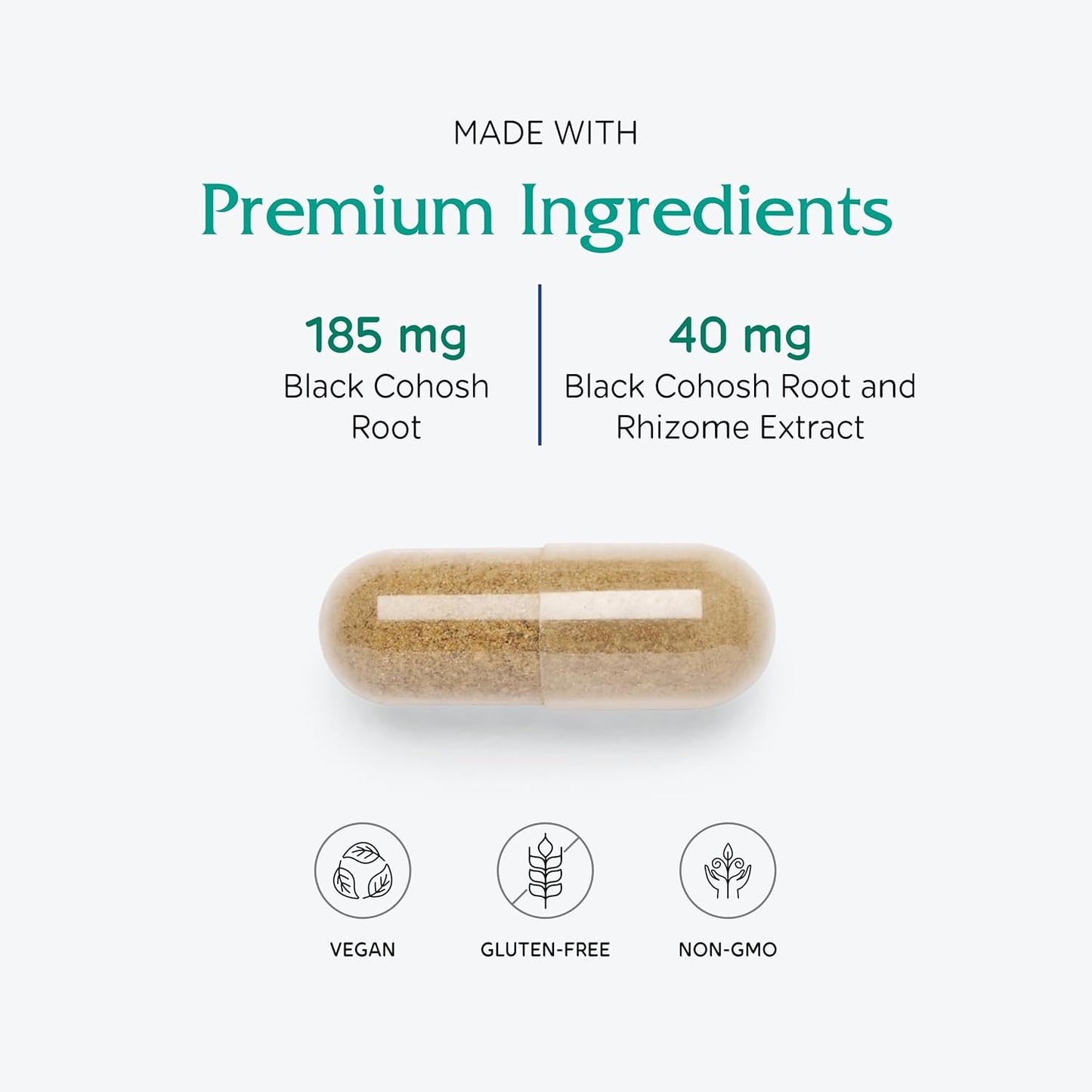 Vitanica Black Cohosh Extract Capsules - Vegan Formula, 120 Count