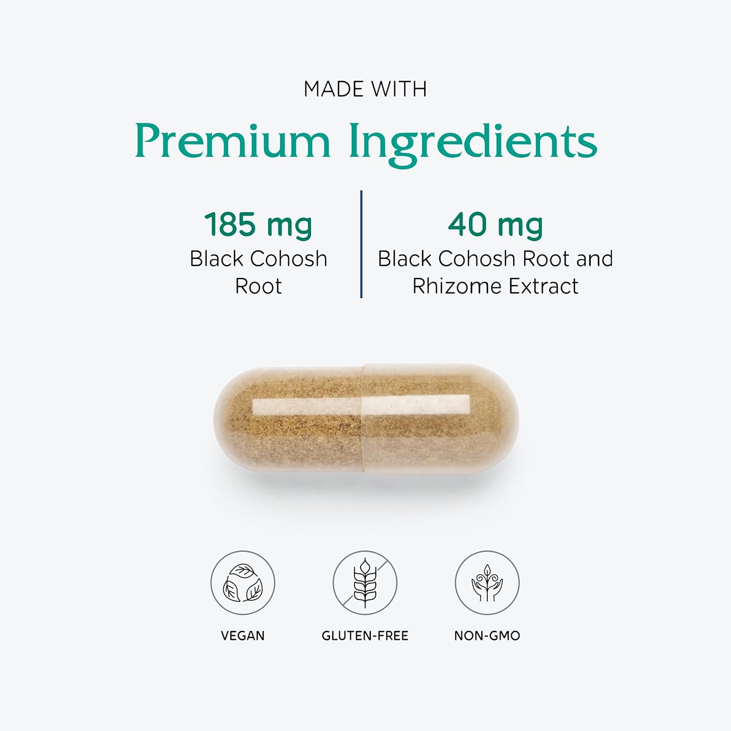 Vitanica Black Cohosh Extract Capsules - Vegan Formula, 120 Count