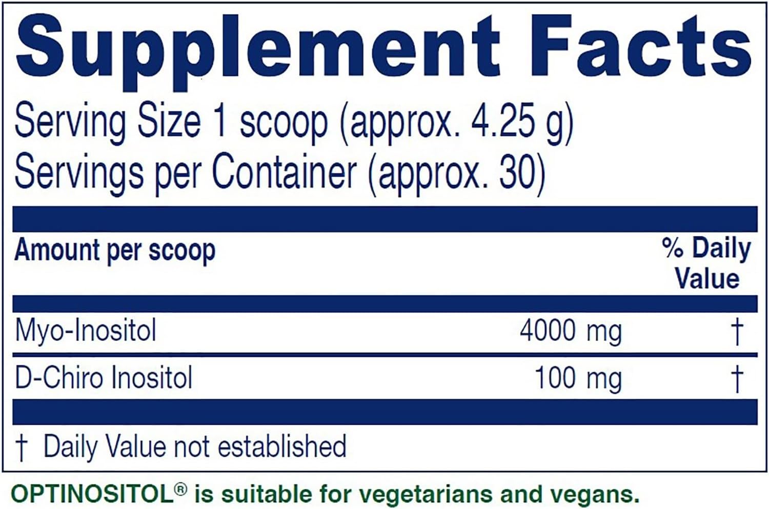 Vitanica Optinositol Women's Health Supplement with Myo-Inositol & D-Chiro Inositol for Ovulation Support - 4.4 Oz