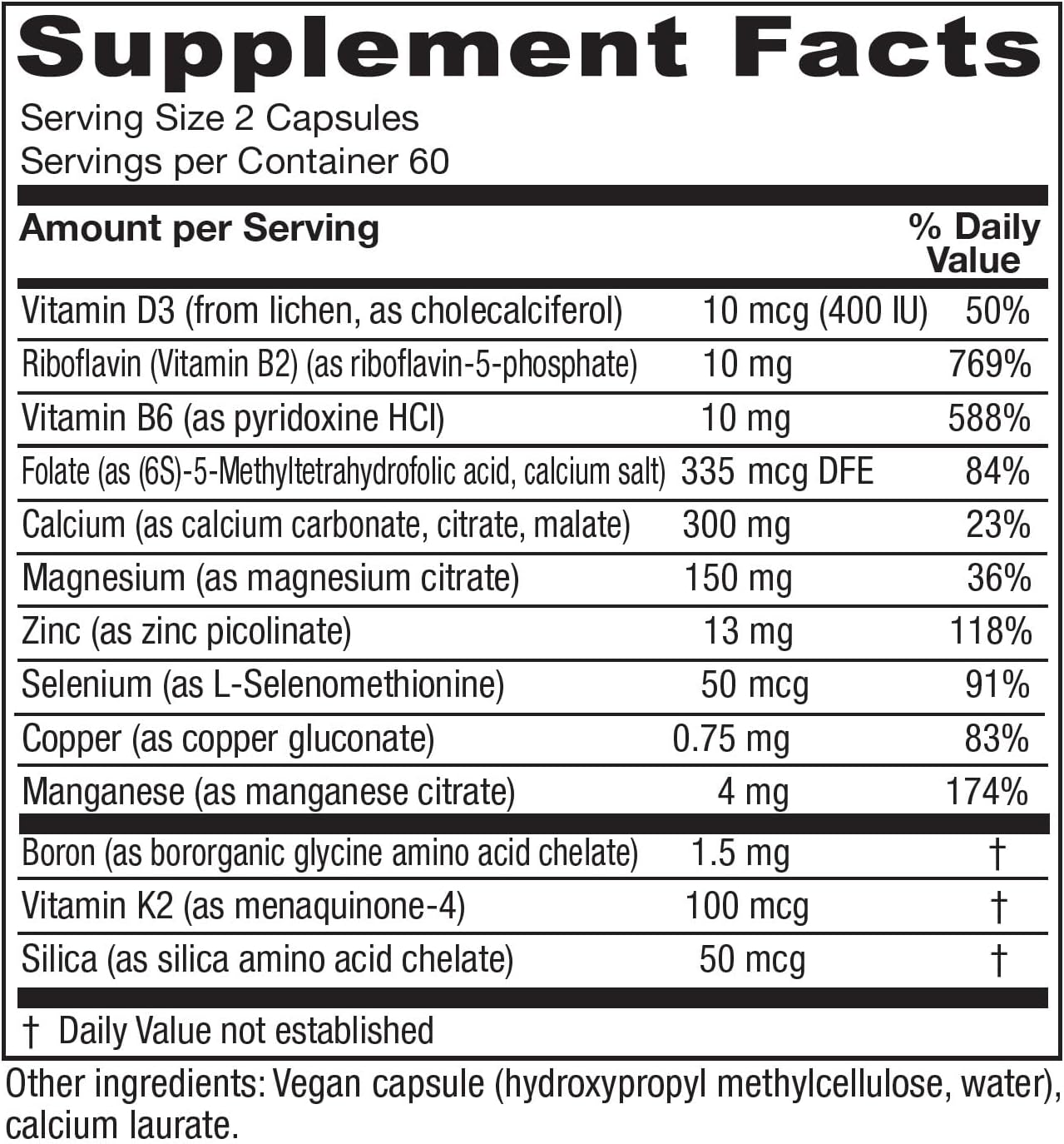 Vitanica OsteoBlend: Vegan Bone Support Supplement - 120 Capsules