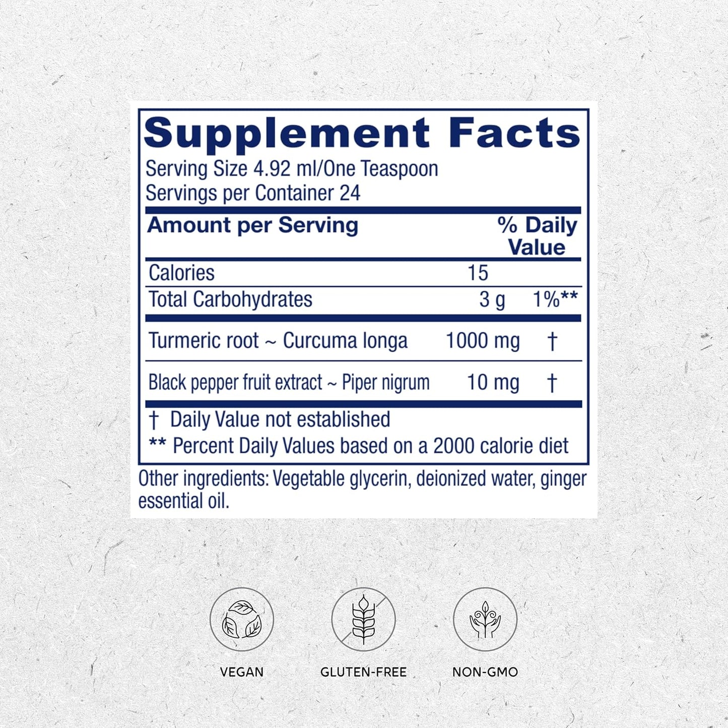Vitanica Turmeric Tonic Liquid Supplement 1000mg with Black Pepper & Ginger - Antioxidant Vegan Gluten Free - 4oz