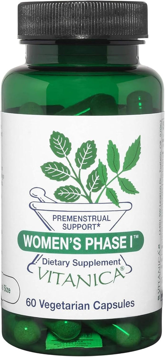 Vitanica Women's Phase I Premenstrual Support Capsules - Vegan Formula, 60 Count - BoostGo Australia