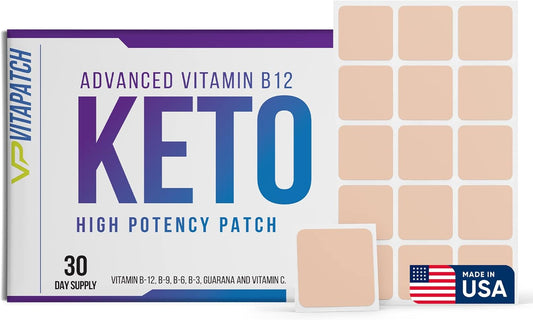 VitaPatch Keto & B12 Methylcobalamin Energy Patch - 30 Day Supply, Made in USA