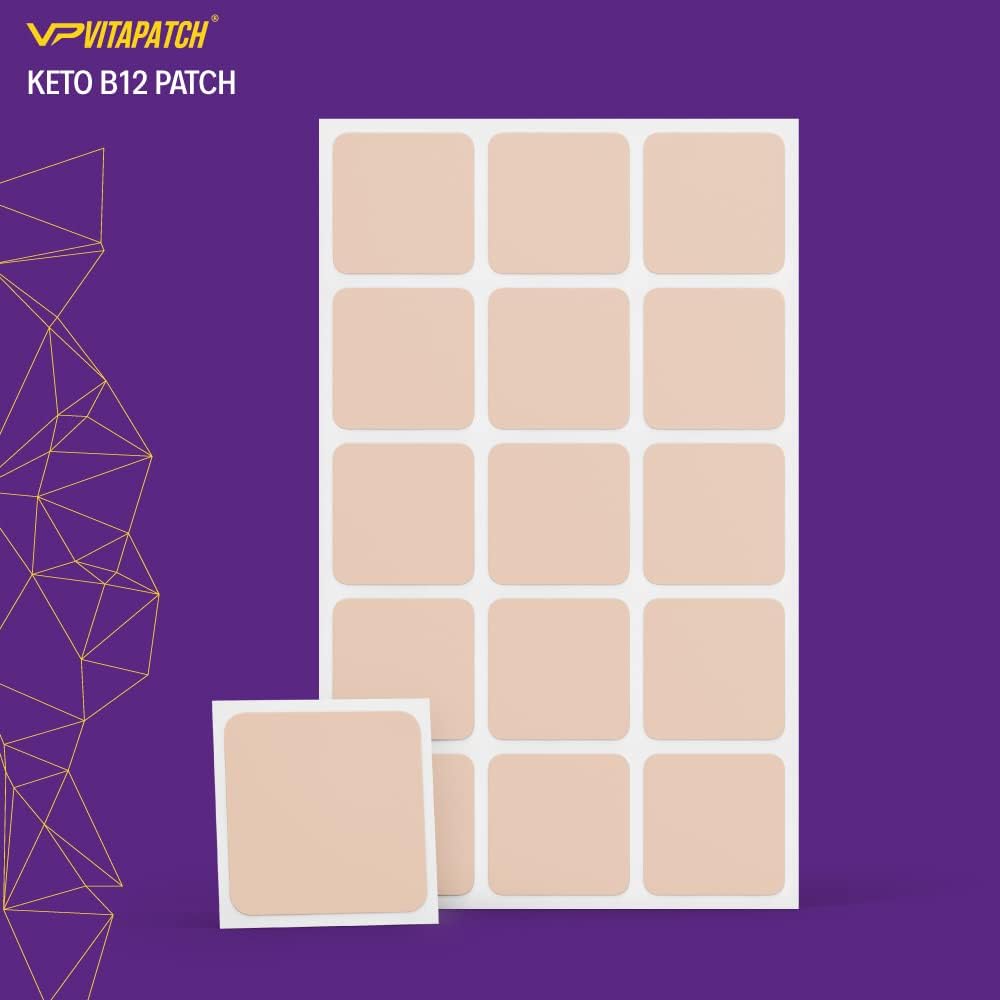 VitaPatch Keto & B12 Methylcobalamin Energy Patch - 30 Day Supply, Made in USA