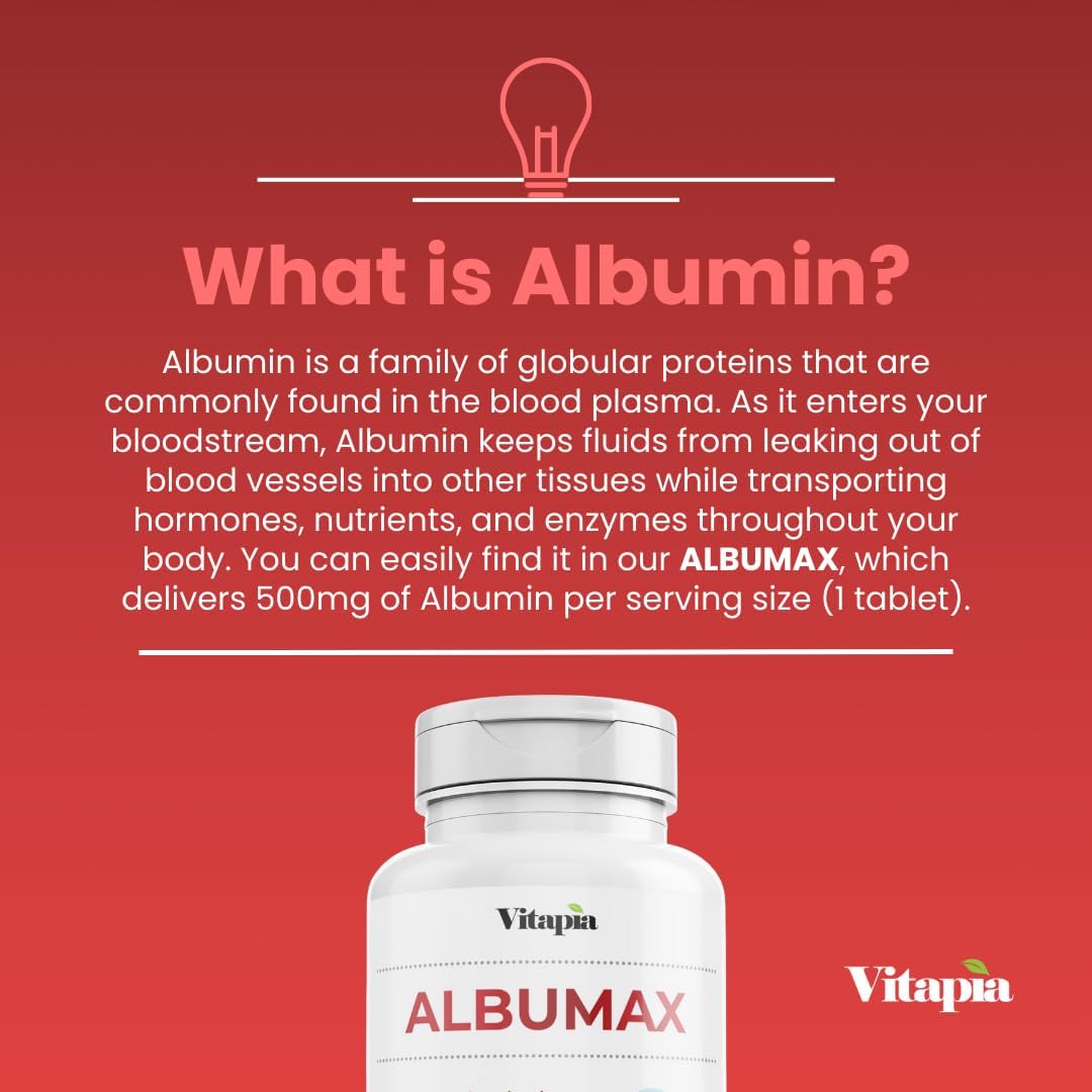 Vitapia Energy & Wellness Support Tablets with Vitamin B Complex, Amino Acids, and Protein Powder - 120 Non-GMO Gluten-Free Tablets