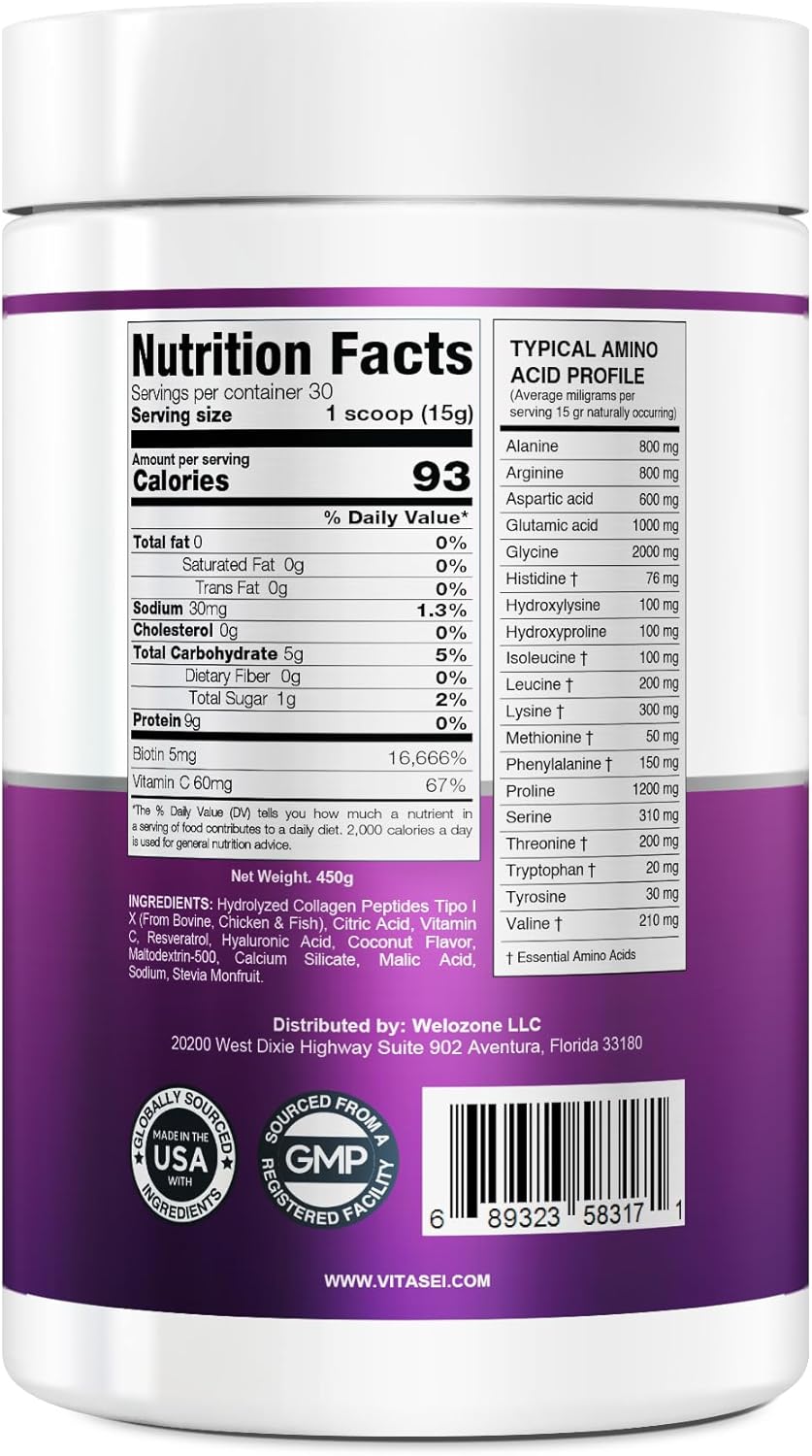 VITASEI Coconut Collagen & Teatox Detox Bundle - Supports Hair, Skin, Nails, and Digestive Health with Hydrolyzed Collagen Peptides Powder & Cleanse Support Powder