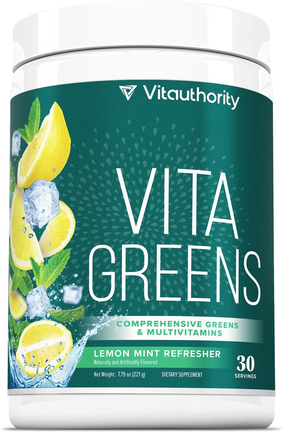 Vitauthority Vita Greens Superfood Powder: Immune & Digestive Support + Energy Boost | Daily Multivitamin Blend