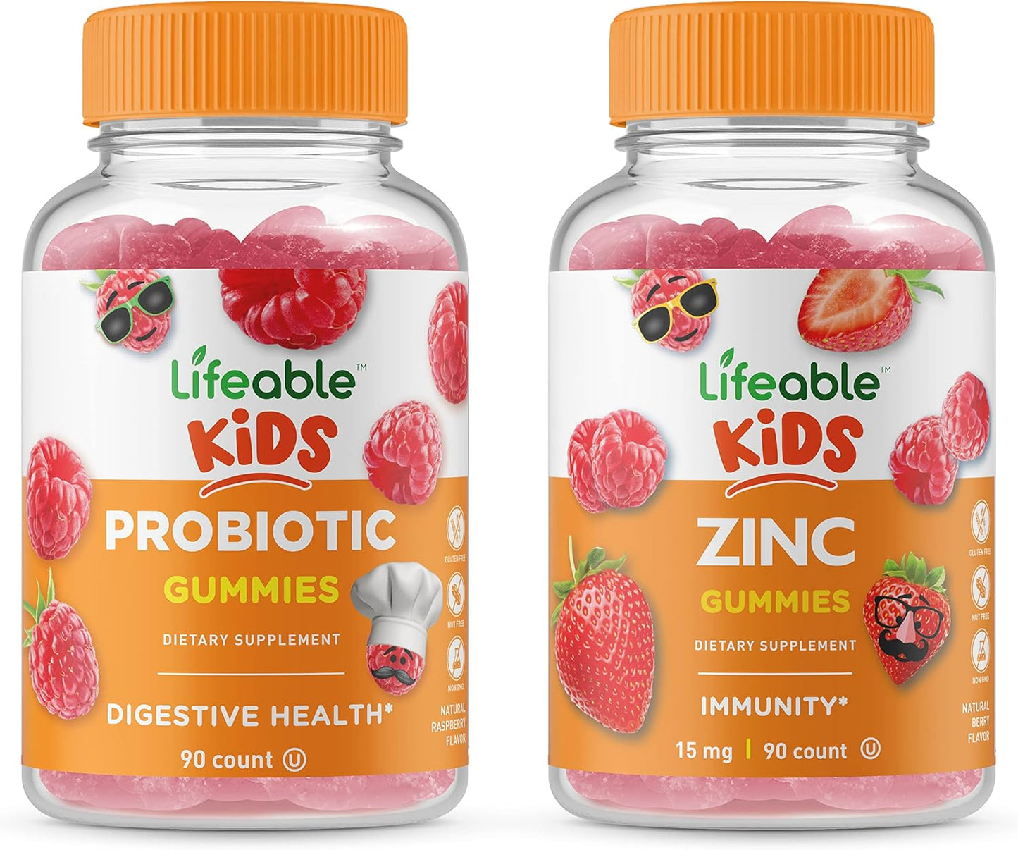 VitaWorks Kids Probiotic & Zinc Gummies Bundle - 2 Billion CFU, Delicious Vitamin Supplement, Gluten & GMO Free
