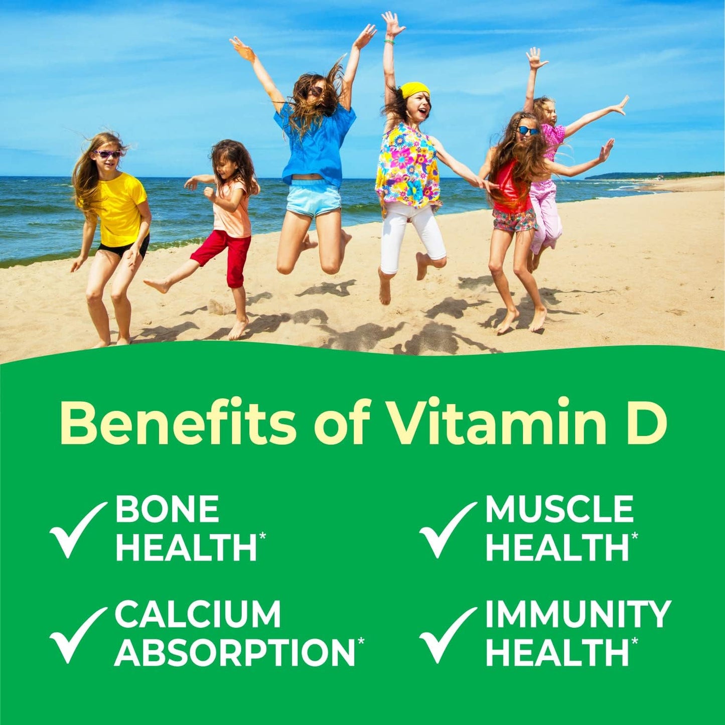 VitaWorks Kids Vitamin D 1000 IU Jelly Beans - Strawberry Flavored Immune Support Supplement for Children - 60 Jellies - BoostGo Australia