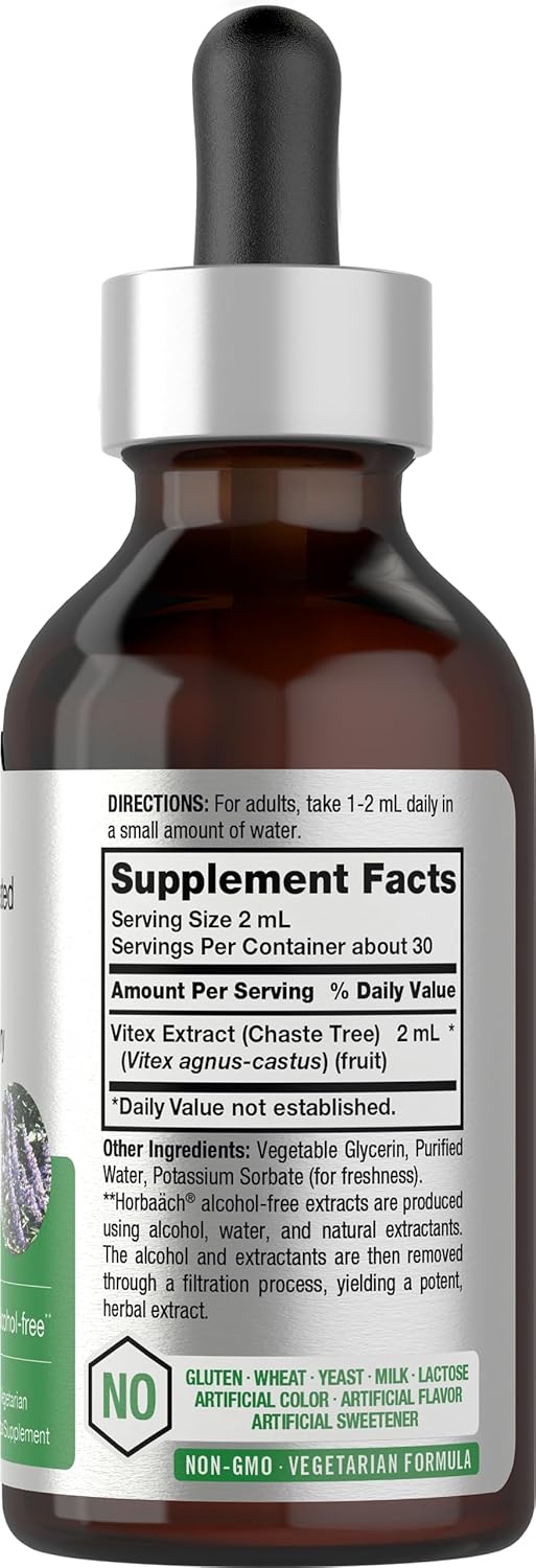 Vitex Berry Chasteberry Extract - Super Concentrated 2 fl oz Supplement, Alcohol-Free, Vegetarian, Non-GMO, Gluten-Free