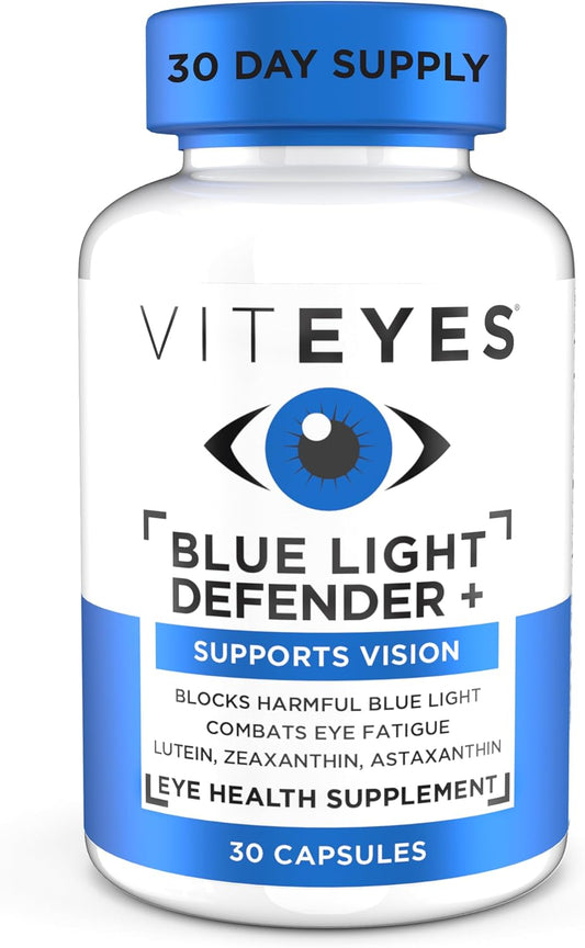 Viteyes Blue Light Defender+ Capsules, Dietary Supplement for Protecting Eyes from Harmful Blue Light, 30 Capsules