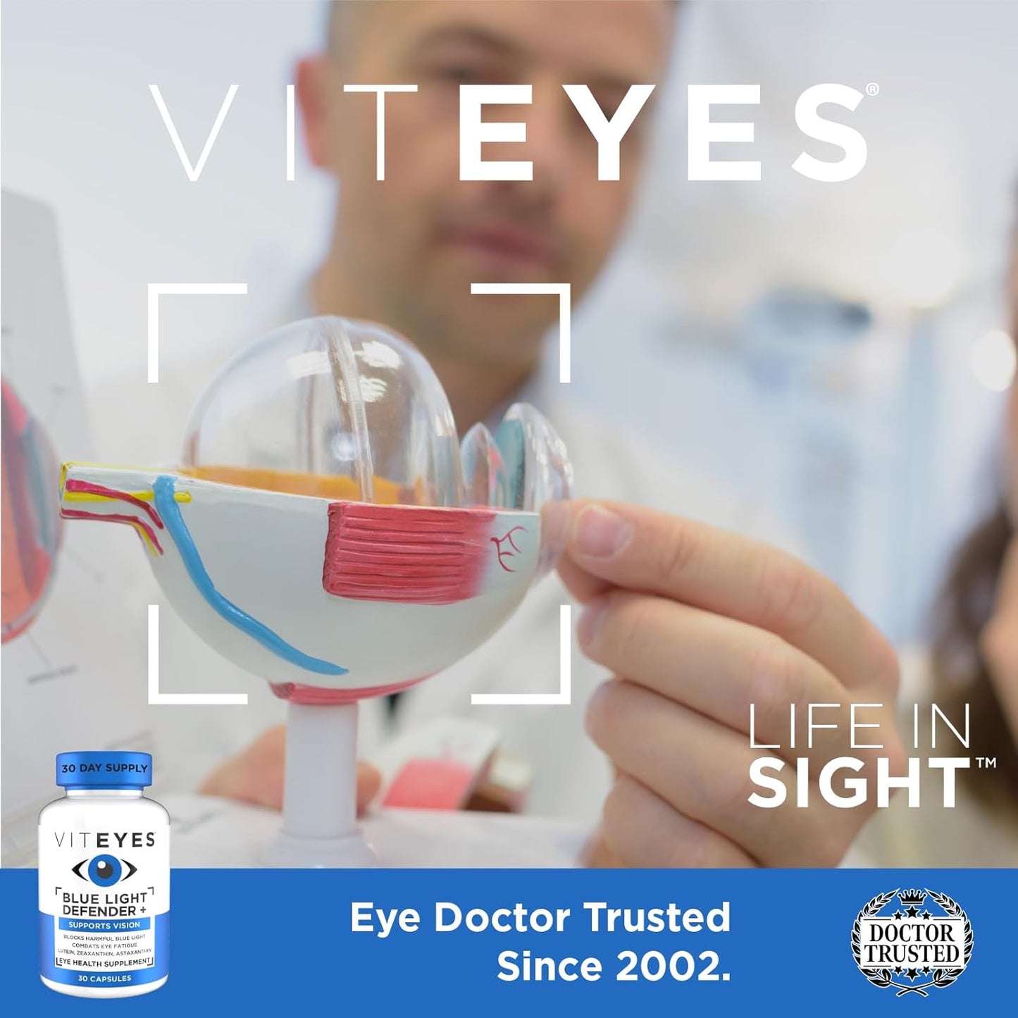 Viteyes Blue Light Defender+ Capsules, Dietary Supplement for Protecting Eyes from Harmful Blue Light, 30 Capsules