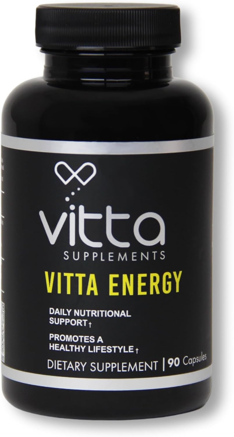 Vitta Energy Capsules with Vitamin C, Fish Oil Powder, Turmeric, Creatine Monohydrate, L-Glutamine - 90 Capsules