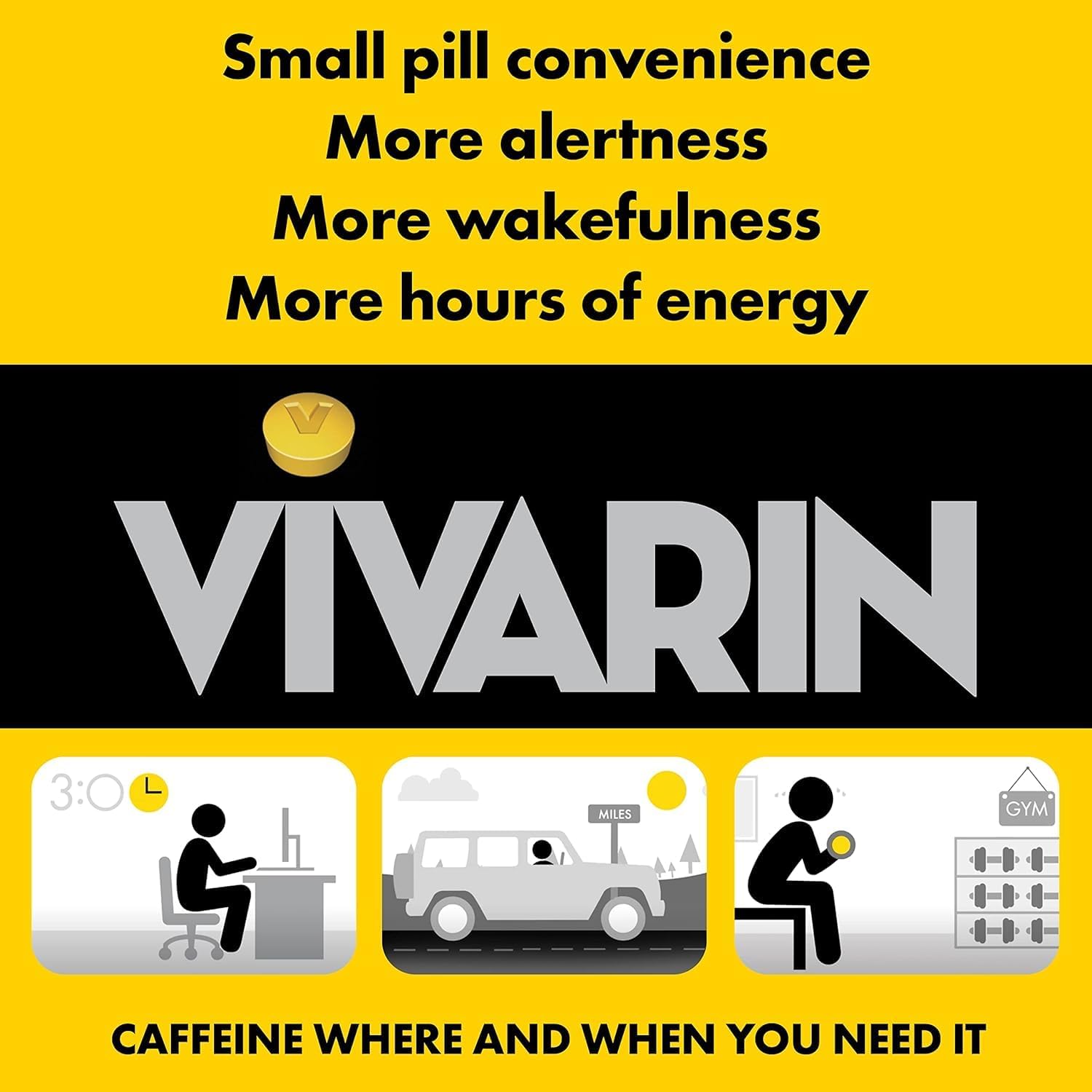 Vivarin Caffeine Alertness Aid Tablets - 240 Tablets Total
