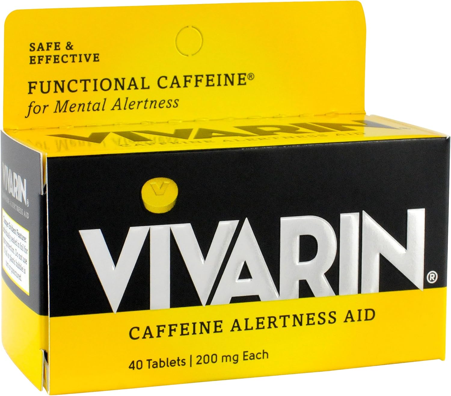 Vivarin Caffeine Alertness Aid Tablets, 40 ea x 2-Pack for Increased Energy and Focus