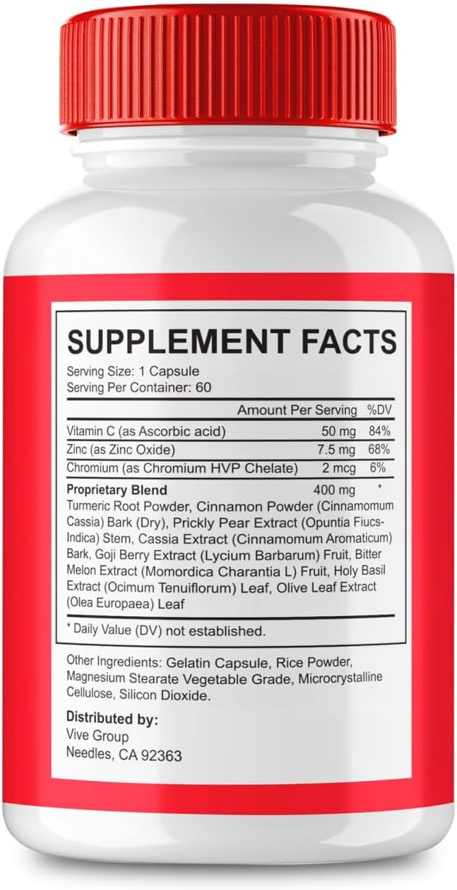VIVE MD Blood Balance Supplement - Official Formula - Extra Strength with Vitamin C, Turmeric Root Powder, Zinc - 2 Pack