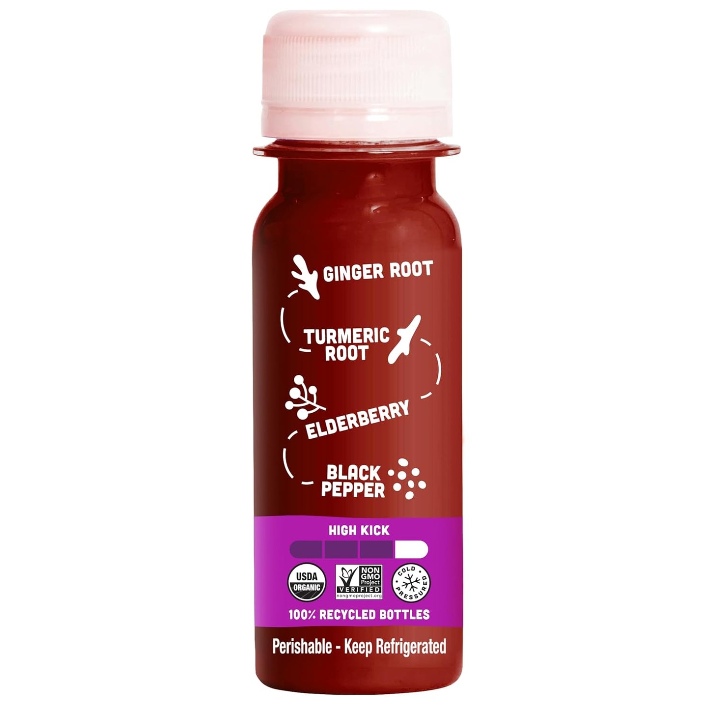 Vive Organic Elderberry Shot with Turmeric & Ginger for Immune Support - Gluten Free, Vegan - 2 Fl Oz (Pack of 12)
