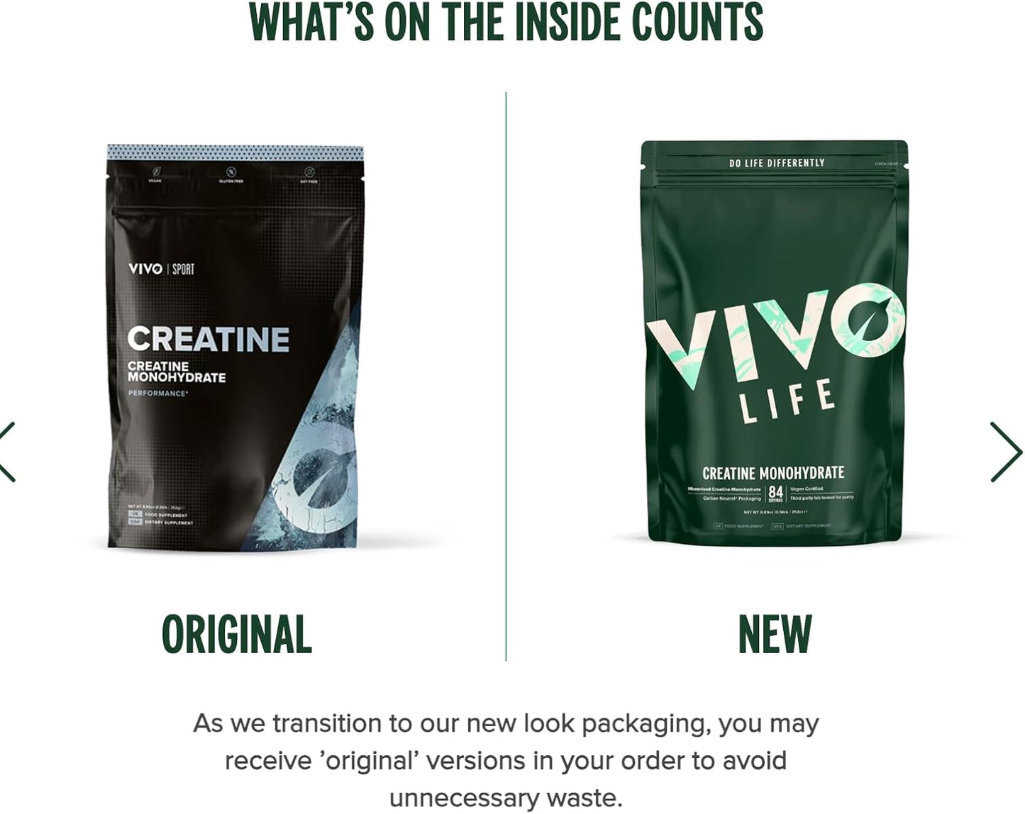 Vivo Life Vegan Creatine Monohydrate Powder - Micronised, Unflavoured (8.8 oz, 84 Servings)