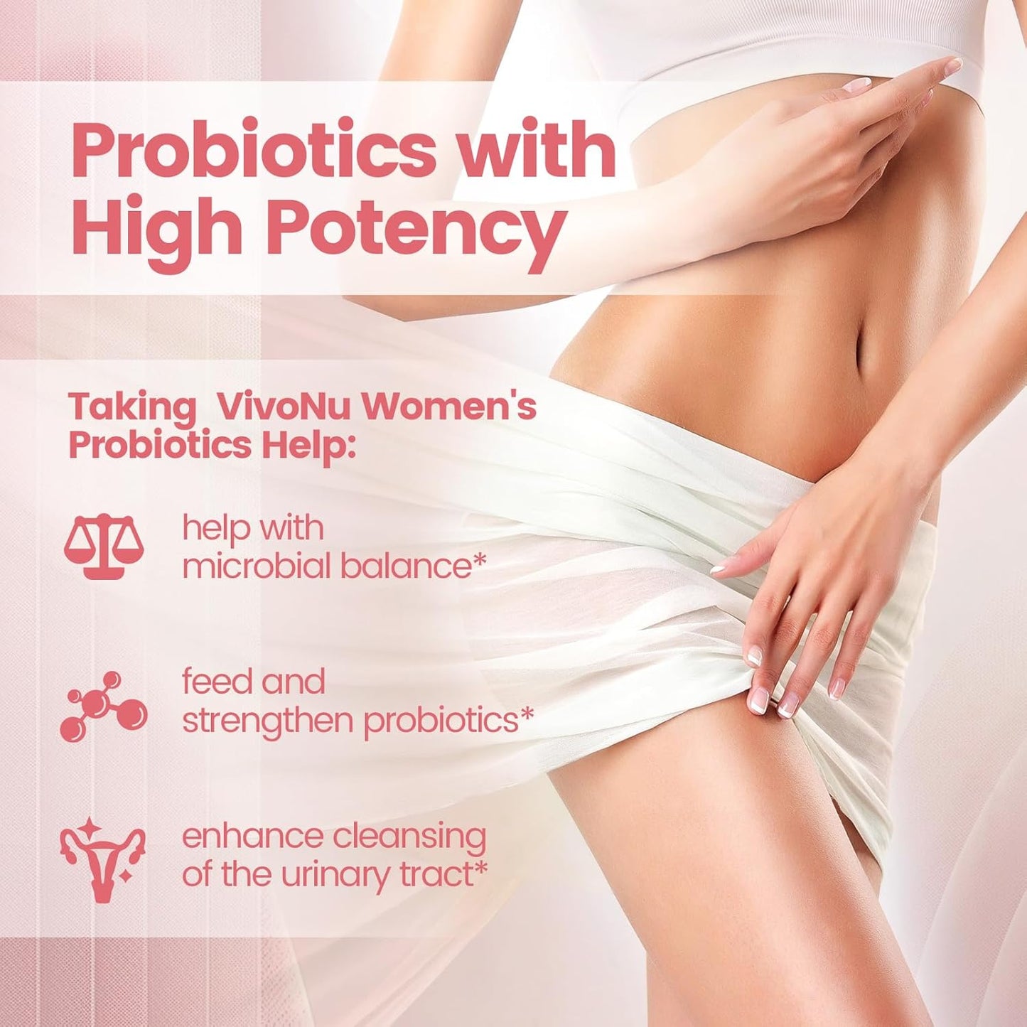 VivoNu Ashwagandha Vegan Capsules with KSM-66 Root Extract for Women - Probiotic Blend with 60 Billion CFUs