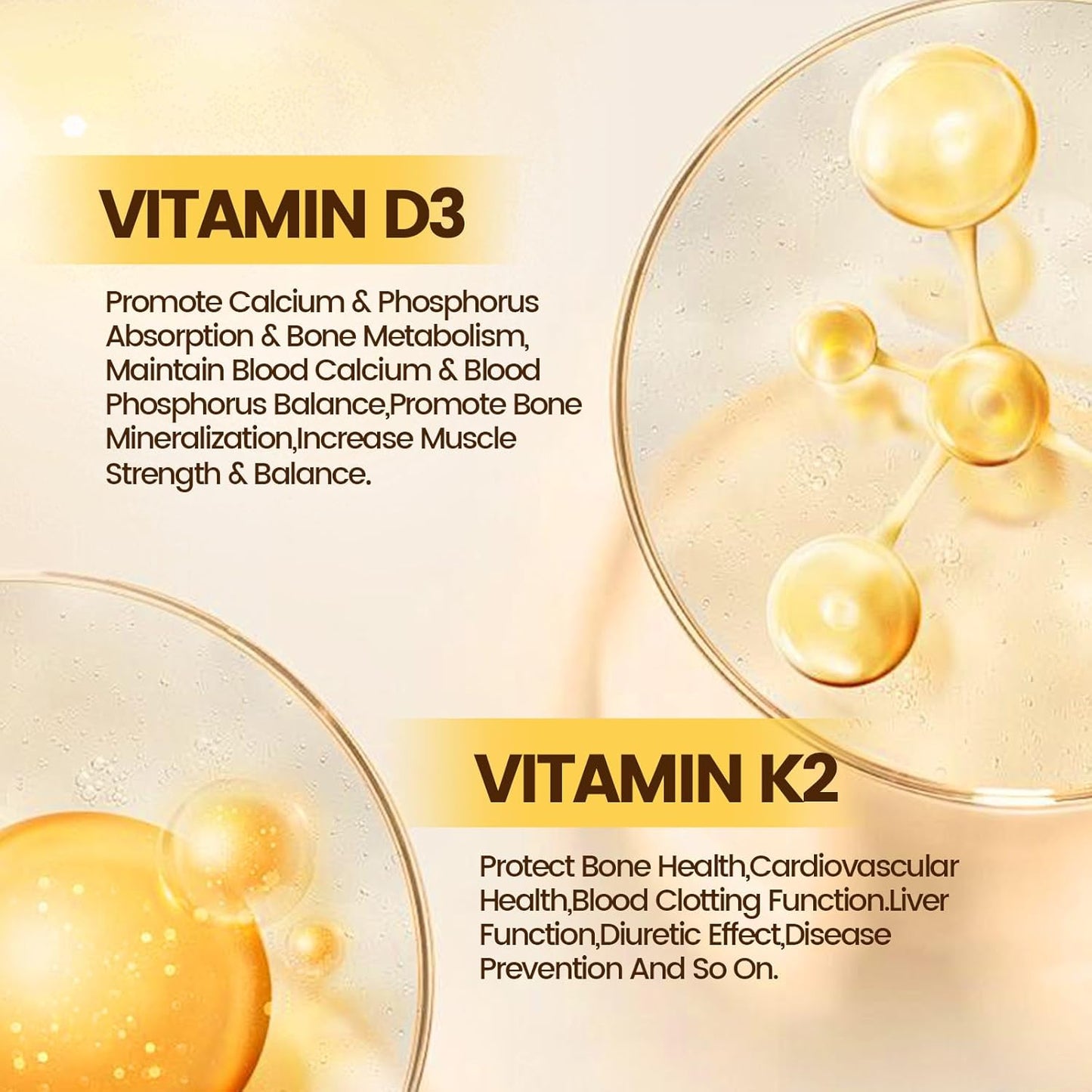 VivoNu Vitamin D3 10000 iu & K2 (MK-7) 200 mcg Softgels - 2 in 1 VIT D & K Complex for Bone and Heart Health, 600 Softgels in 2 Bags