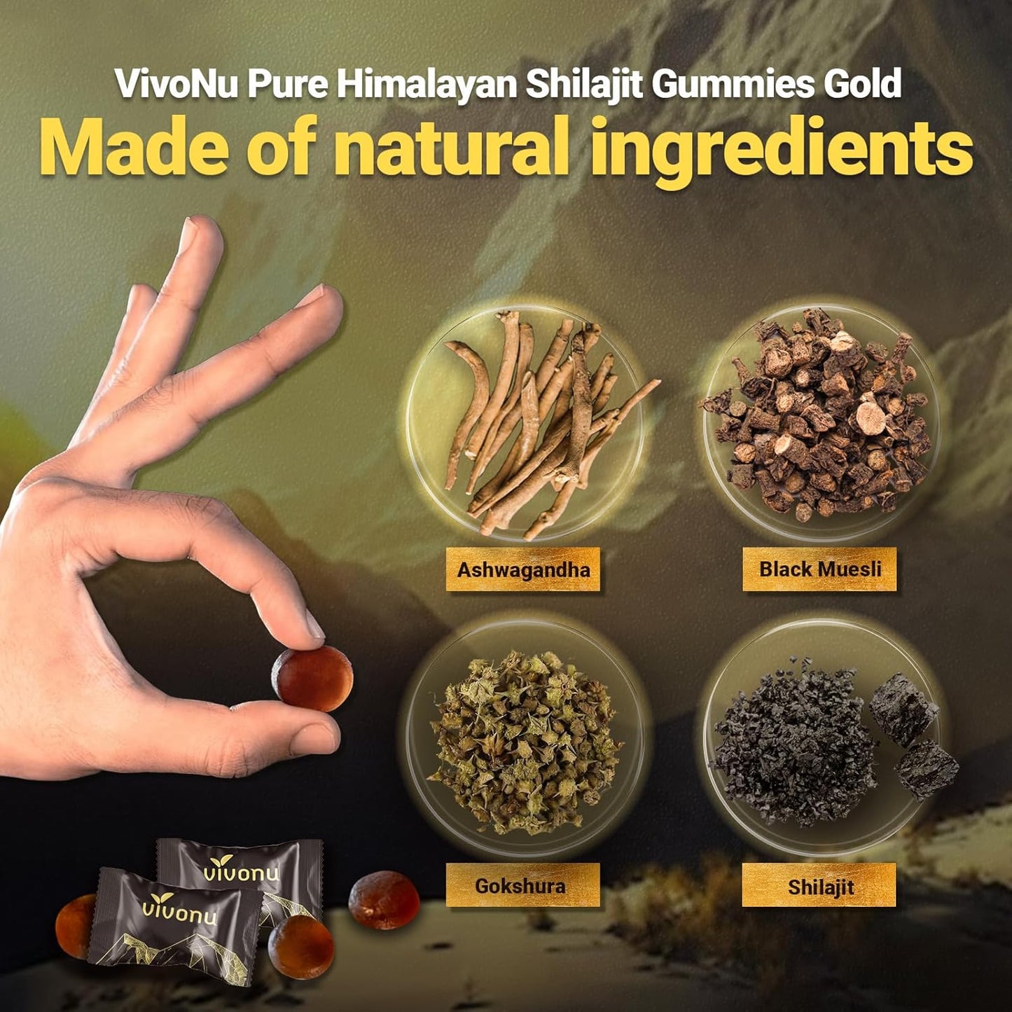 VivoNu Women's Shilajit Gummies with Probiotic Support - Digestive Health Supplement for Women