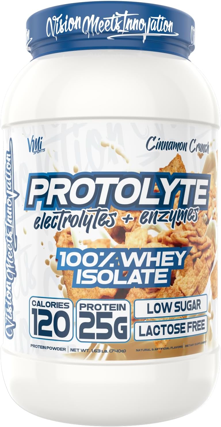 VMI Sports Protolyte Whey Protein Isolate with Electrolytes & Enzymes - Zero Sugar, Keto Friendly, Lactose Free - 21-25g Protein for Muscle Growth, Recovery, Hydration
