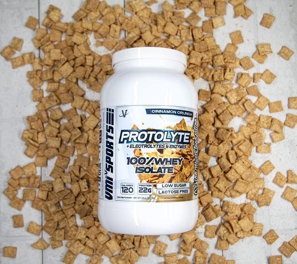VMI Sports Protolyte Whey Protein Isolate with Electrolytes & Enzymes - Zero Sugar, Keto Friendly, Lactose Free - 21-25g Protein for Muscle Growth, Recovery, Hydration