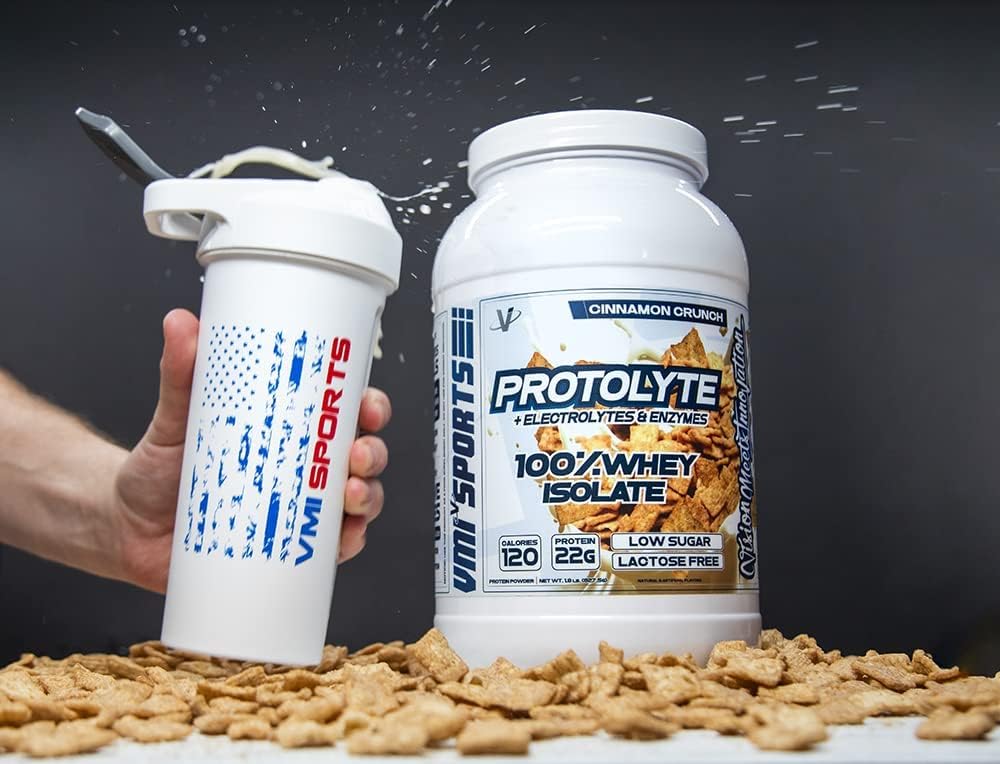 VMI Sports Protolyte Whey Protein Isolate with Electrolytes & Enzymes - Zero Sugar, Keto Friendly, Lactose Free - 21-25g Protein for Muscle Growth, Recovery, Hydration