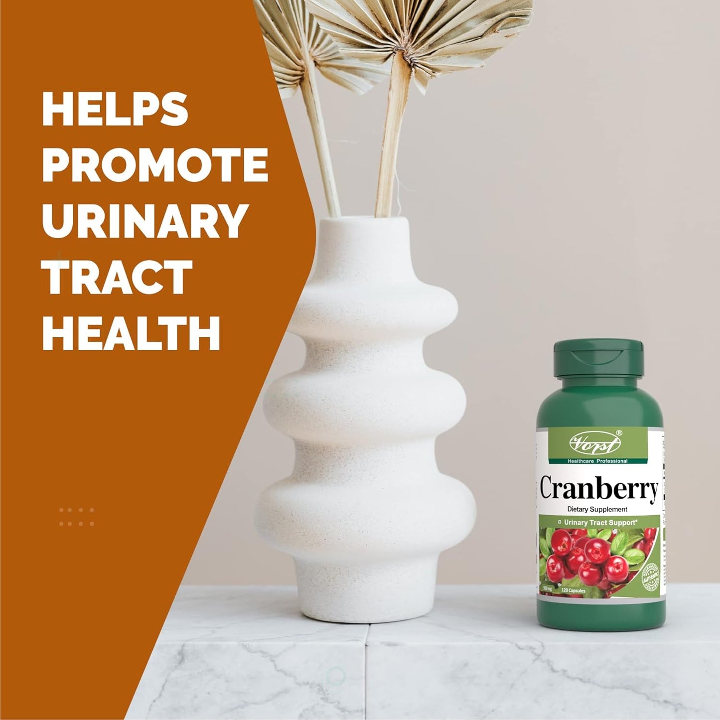 Vorst Cranberry Capsules 120 Count - 500mg with 12:1 Extract Ratio for Urinary Tract and Digestive Health - 6000mg Raw Extract Equivalent