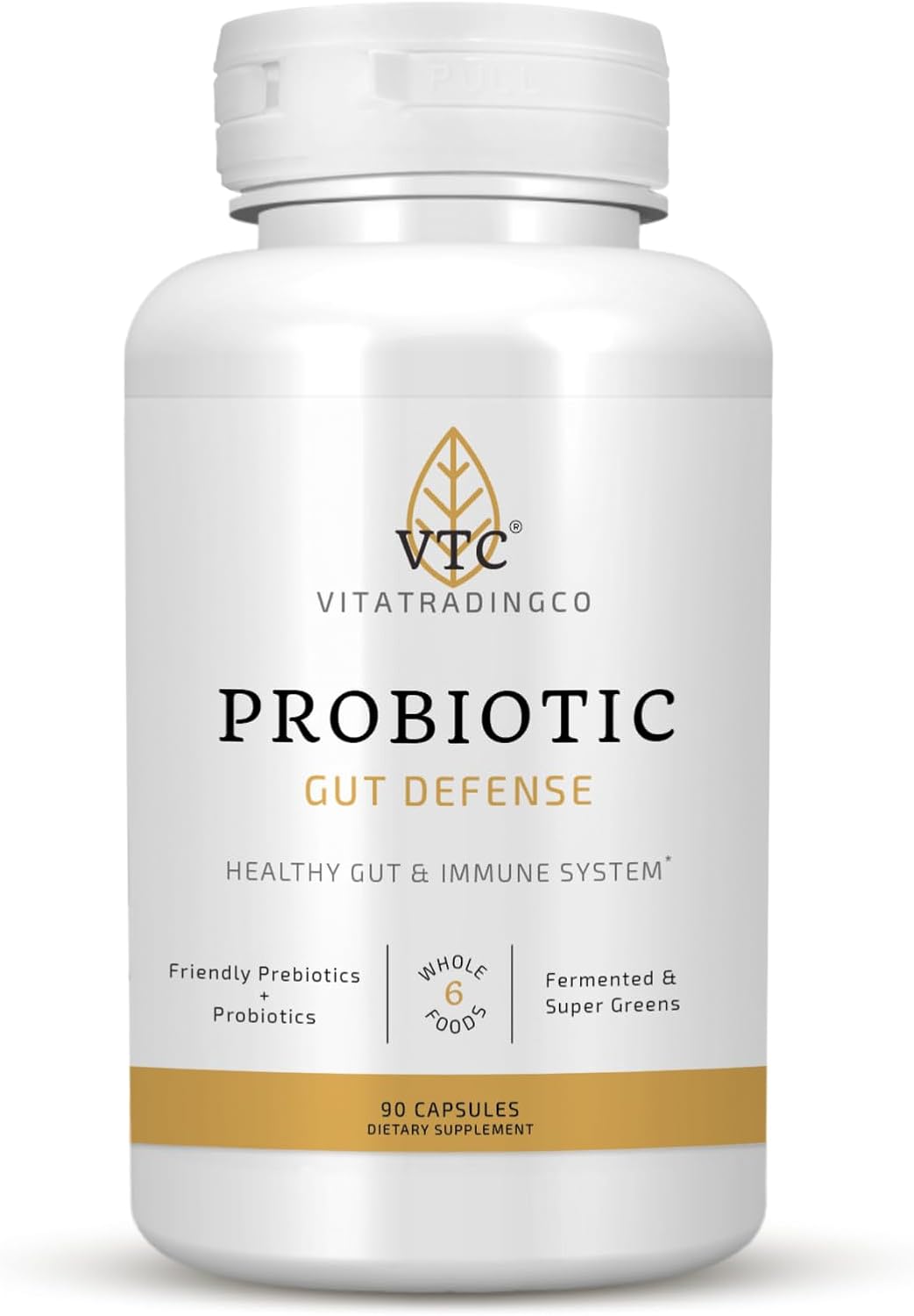 VTC VitaTradingCo. Probiotic Gut Defense Capsules - 1 Billion CFU with Prebiotics for Digestive Health - 90 Count