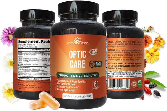 Vytanutra Optic Care Eye Health Supplement with Lutein, Zeaxanthin, Antioxidants, Micronutrients, and Proprietary Herbs - 3 Pack
